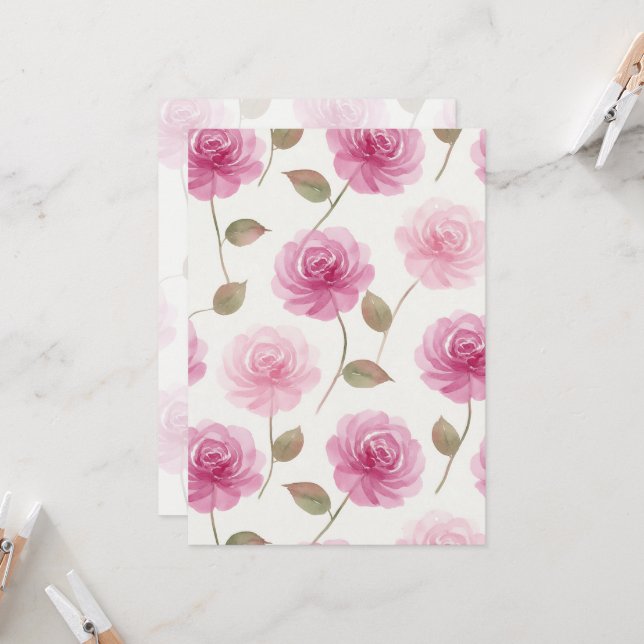 Tarjeta de Rosas Rosadas (Anverso/Reverso In Situ)
