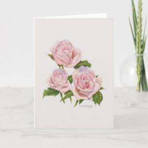 Tarjeta de rosas rosadas melocotón