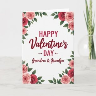 Tarjeta de rosas sinceras para abuela y abuelo