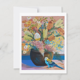 Tarjeta de Rosella australiana de cabeza pálida y 