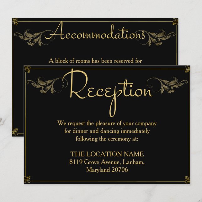 Tarjeta de Rótulo Boda de alojamiento en recepción (Anverso / Reverso)