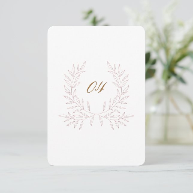 Tarjeta de Rótulo Boda de número mínimo de mesa de (Anverso de pie)