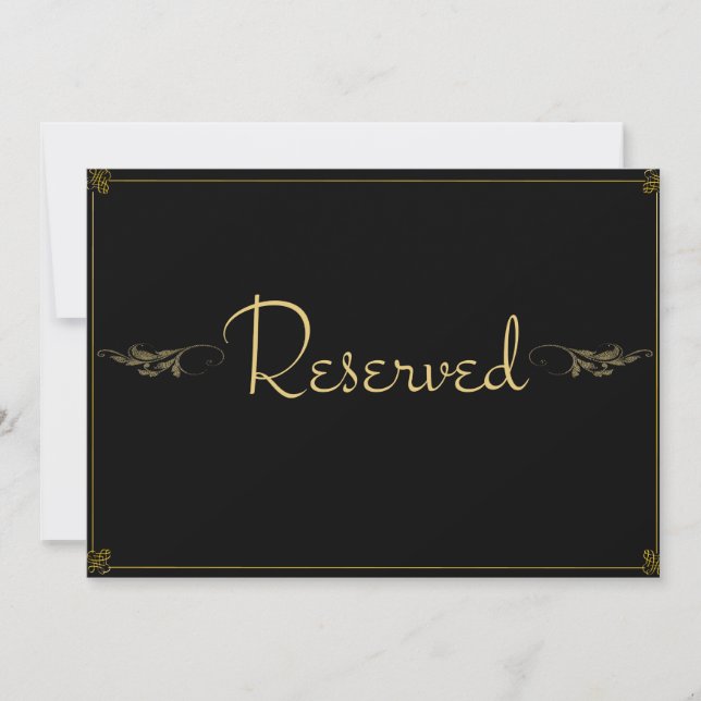 Tarjeta de Rótulo Boda "reservada" de lujo real (Anverso)