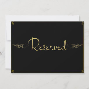 Tarjeta de Rótulo Boda "reservada" de lujo real