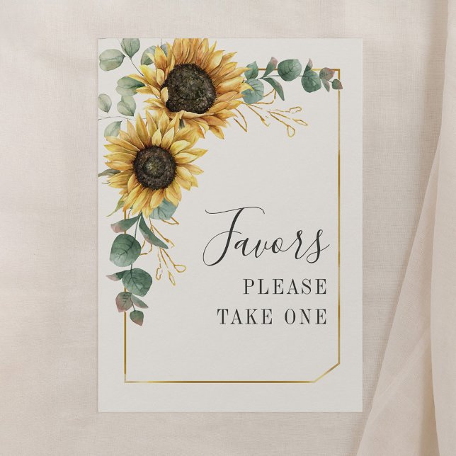 Tarjeta de Rótulo Boda Sunflower Eucalyptus (Subido por el creador)