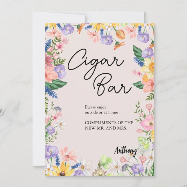 Tarjeta de Rótulo Cigar de la boda de la primavera (Anverso)
