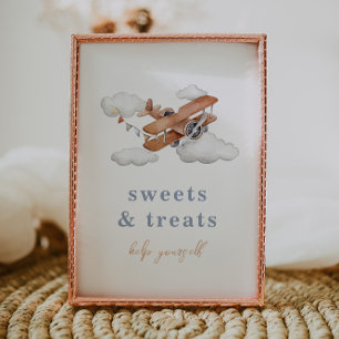 Tarjeta de Rótulo de alimentos para avión de época