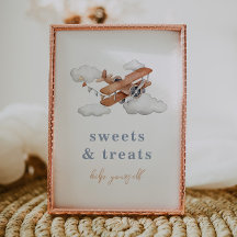 Tarjeta de Rótulo de alimentos para avión de época