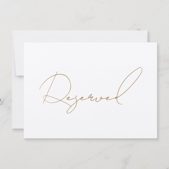 Tarjeta de Rótulo de asientos reservados de oro (Anverso)