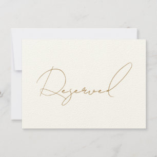 Tarjeta de Rótulo de asientos reservados de oro