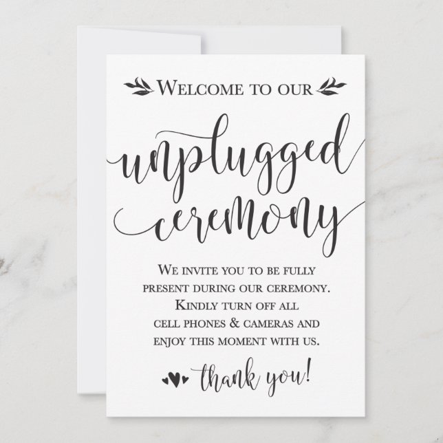 Tarjeta de Rótulo de Ceremonia Boda desconectada 5 (Anverso)