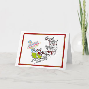Tarjeta de Rótulo de Las Vegas Santa