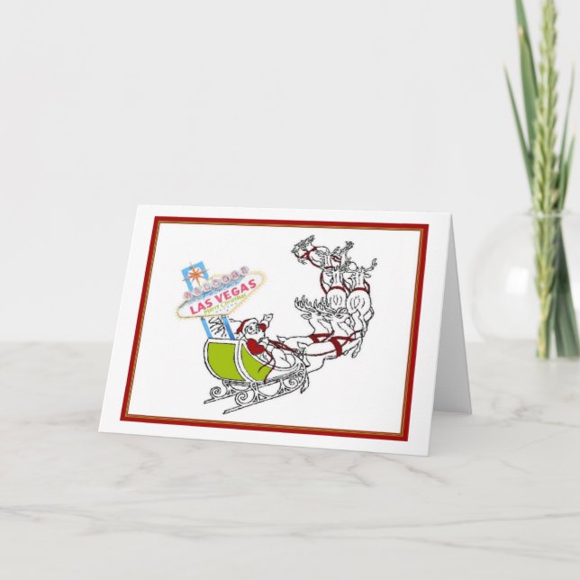 Tarjeta de Rótulo de Las Vegas Santa (Anverso)