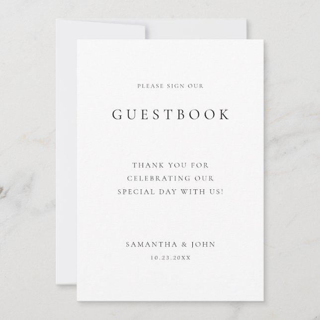 Tarjeta de Rótulo de libros de visitas de Boda min (Anverso)