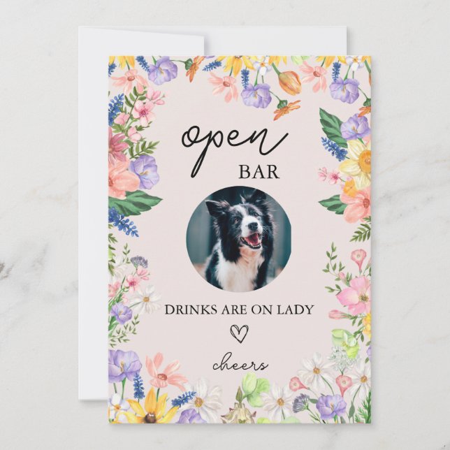 Tarjeta de Rótulo de perro de bar abierto de la bo (Anverso)