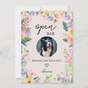 Tarjeta de Rótulo de perro de bar abierto de la bo