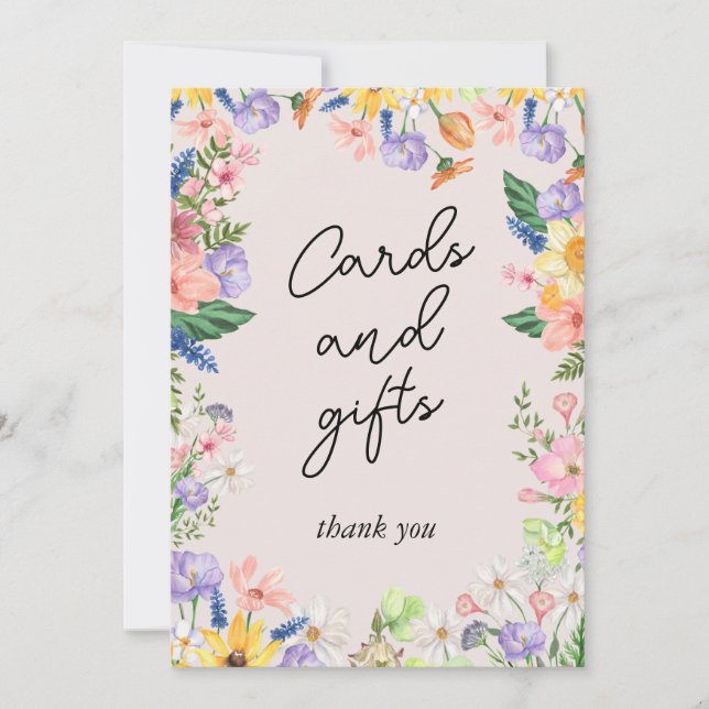 Tarjeta de Rótulo de tarjetas de primavera y regal (Anverso)