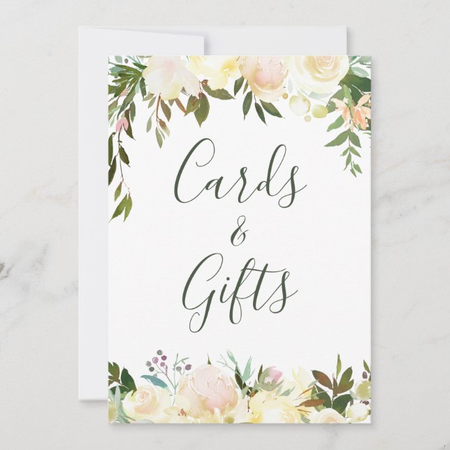 Tarjeta de Rótulo de tarjetas y regalos Floral de  (Anverso)