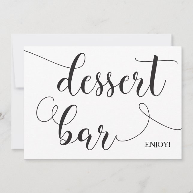 Tarjeta de Rótulo del Boda de la barra de postres  (Anverso)