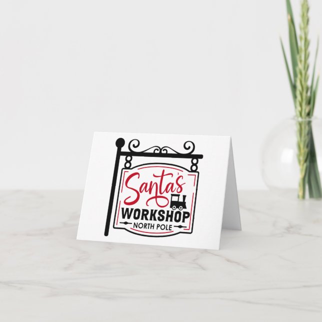 Tarjeta de Rótulo del taller de Santa Claus (Anverso)