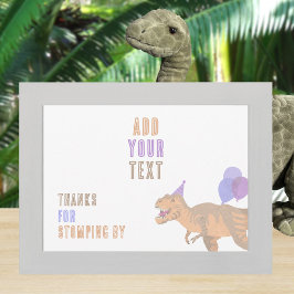 Tarjeta de Rótulo editable horizontal T-Rex Tan Di