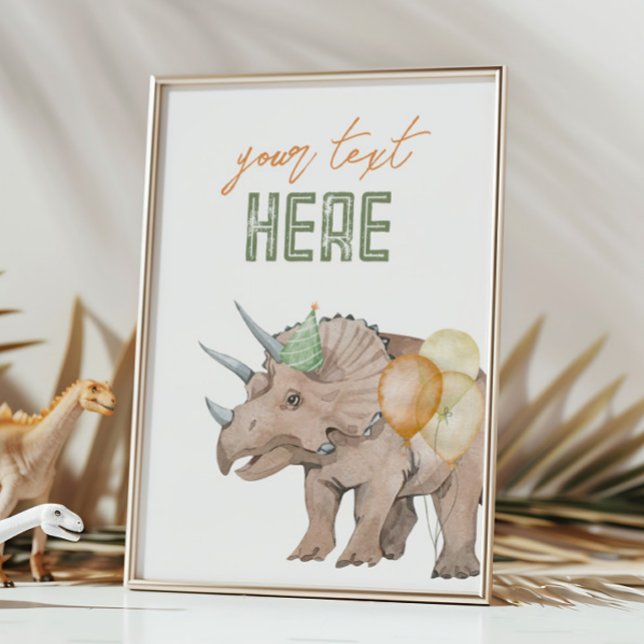 Tarjeta de Rótulo editable para dinosaurios 5x7 (Subido por el creador)