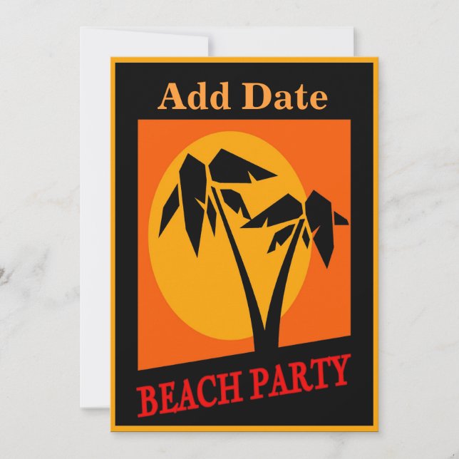 Tarjeta de Rótulo Fiesta de playa (Anverso)