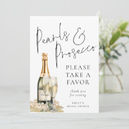 Tarjeta de Rótulo Pearl and Prosecco Favor Bridal 