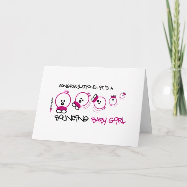 TARJETA DE ROUNDIE DEL CHICA DEL recién nacido (Anverso)