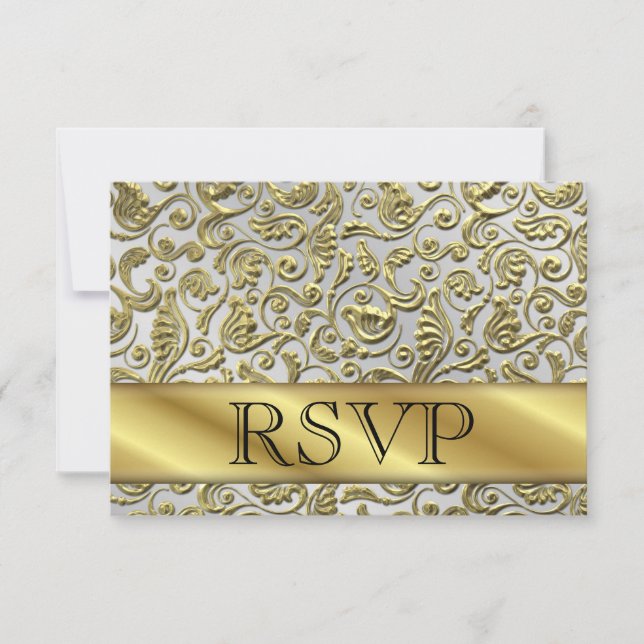 Tarjeta de RSVP 50º aniversario de bodas de oro (Anverso)
