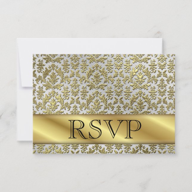 Tarjeta de RSVP 50 aniversario de bodas de oro (Anverso)