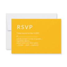 Tarjeta de RSVP amarilla minimalista