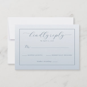 Tarjeta de RSVP Azul Elegante