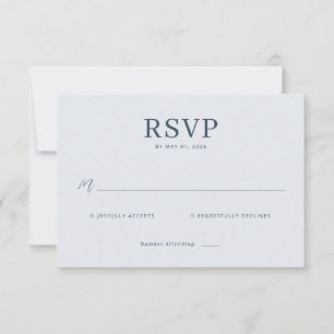 Tarjeta de RSVP Azul Elegante