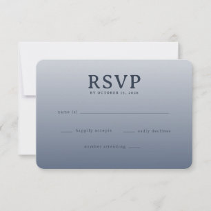 Tarjeta de RSVP Azul Elegante