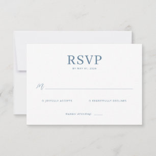 Tarjeta de RSVP Azul Elegante