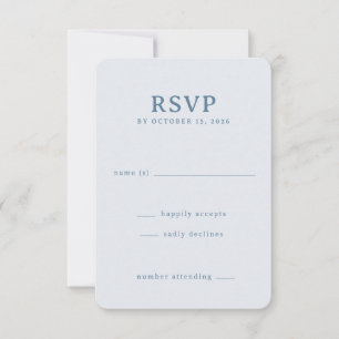 Tarjeta de RSVP Azul Elegante