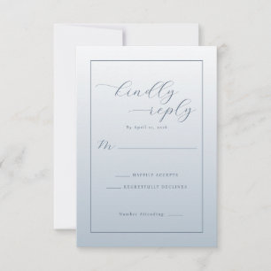 Tarjeta de RSVP Azul Elegante