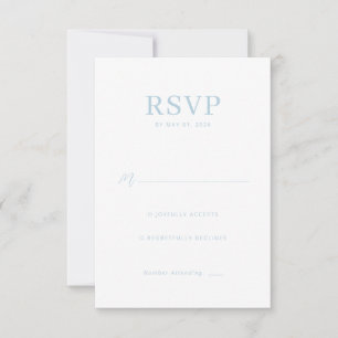Tarjeta de RSVP Azul Elegante