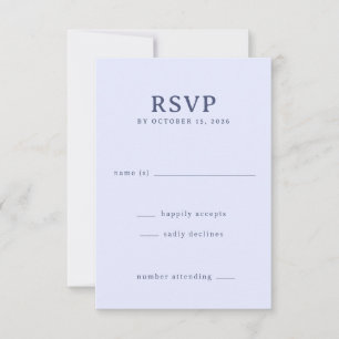 Tarjeta de RSVP Azul Elegante