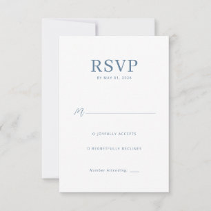 Tarjeta de RSVP azul gris elegante