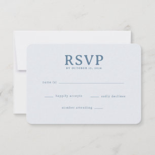 Tarjeta de RSVP Azul Gris Sofisticada