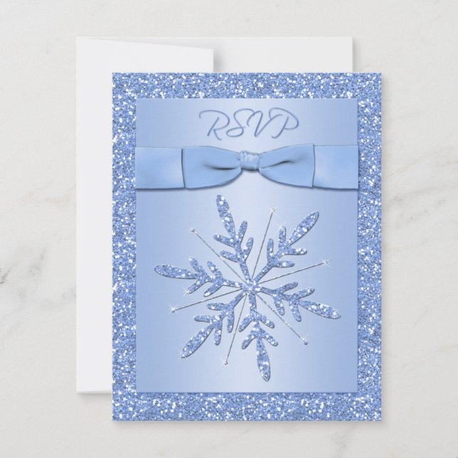 Tarjeta de RSVP Azul Hielo (NO usar con Invitación (Anverso)