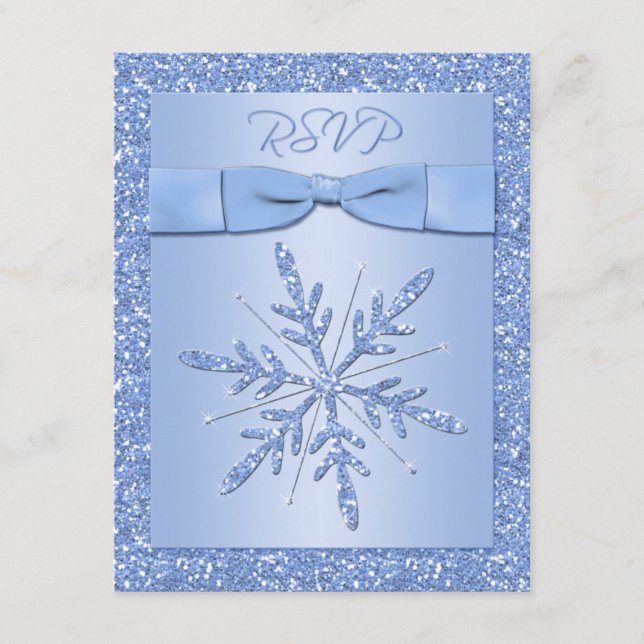 Tarjeta de RSVP Azul Hielo (NO usar con Invitación (Anverso)