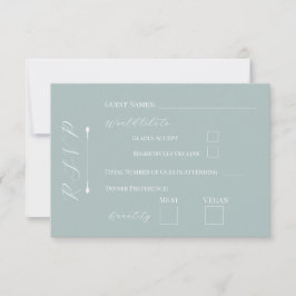 Tarjeta de RSVP Azul Pálido con Melocotones