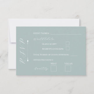 Tarjeta de RSVP Azul Pálido con Melocotones
