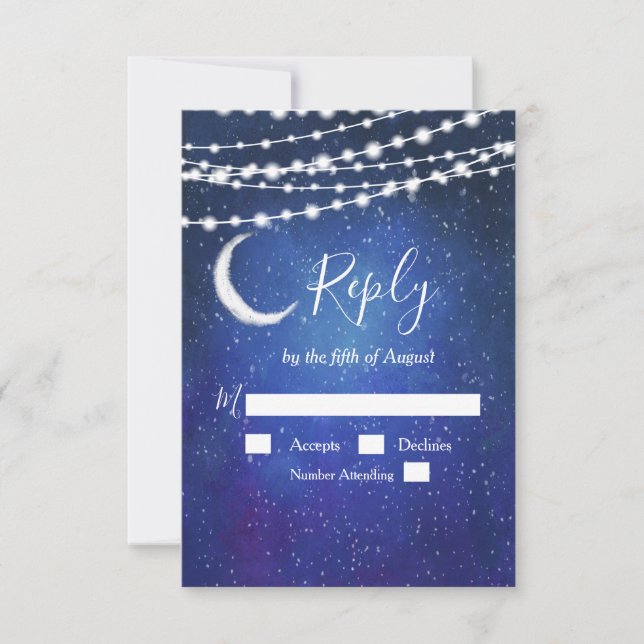 Tarjeta de RSVP Bajo las Estrellas (Anverso)