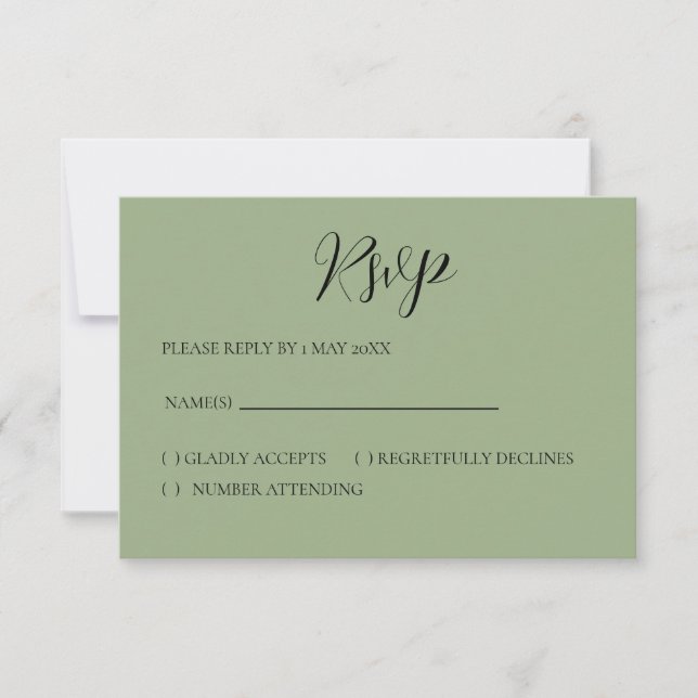 Tarjeta de RSVP básica y elegante (Anverso)
