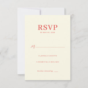Tarjeta de RSVP beige elegante
