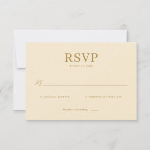 Tarjeta de RSVP beige elegante